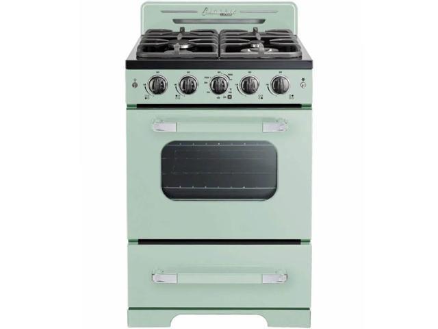 UNIQUE UGP24CRLG 2.9 Cu. Ft. Summer Mint Green Freestanding Classic Retro Convection Gas Range