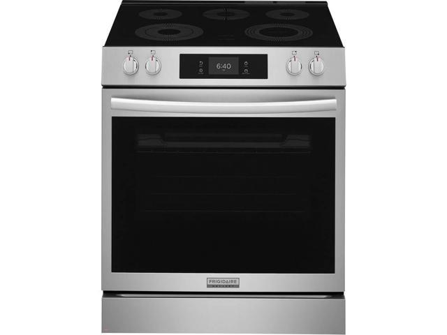 Frigidaire Gallery GCFE3070BF 6.2 Cu. Ft. Stainless Stone Baked Pizza Freestanding Electric Convection Range