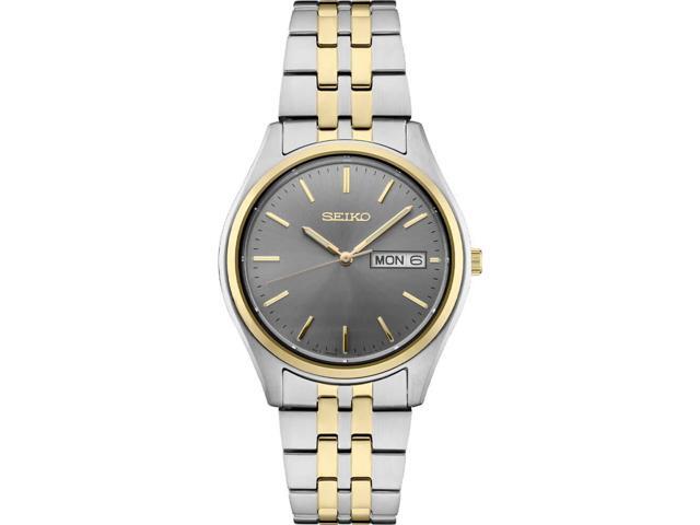 Seiko SUR432 Essentials Collection Quartz Watch - Two Tone Stainless/Gray
