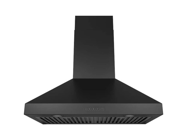 HAUSLANE WM530BLK30P 30 inch Matte Black PRO Convertible Wall Mount Range Hood