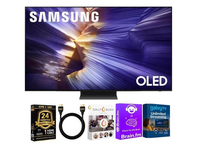 Samsung QN77S90FKIT1 OLED S90F 4K Smart TV Bundle Ultra Thin Design, HDR+, 144Hz Gaming, Alexa Built-in, AI Up