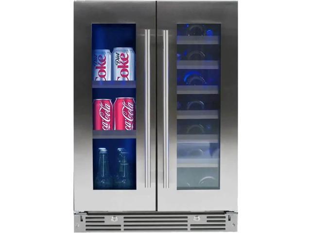 XO XOU24BWDDGS 24 inch 49 Can Stainless Undercounter Wine and Beverage Cooler