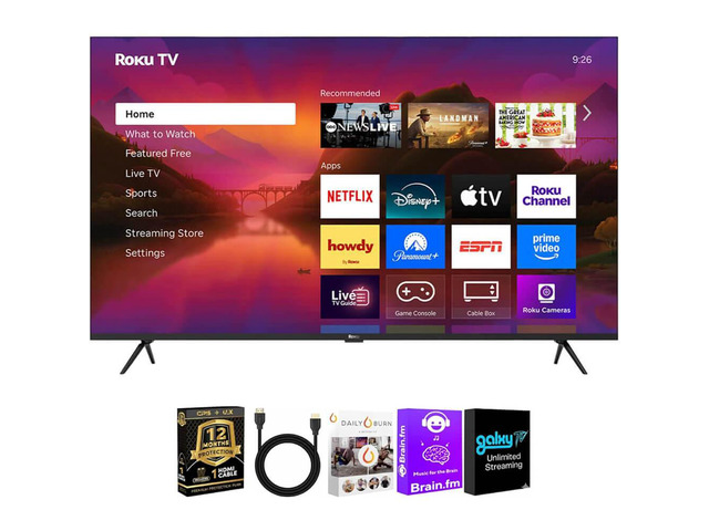 Roku 75R6C7KIT1 75 inch Class Plus Series 4K QLED Mini LED Smart TV Dolby Vision HDR10 Plus 120Hz WiFi Voice Remote HD