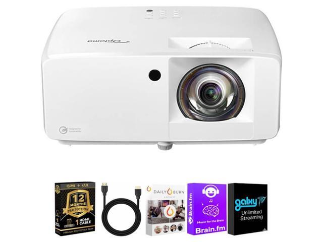 Optoma UHZ35STKIT1 3500 Lumen 4K UHD Short Throw Laser Projector HDR Gaming Ready High Brightness Home Theater White S