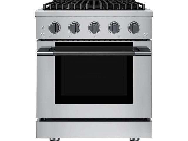 HAUSLANE PRG30BS 4.2 Cu. Ft. Stainless and Black Stainless Freestanding Convection Gas Range
