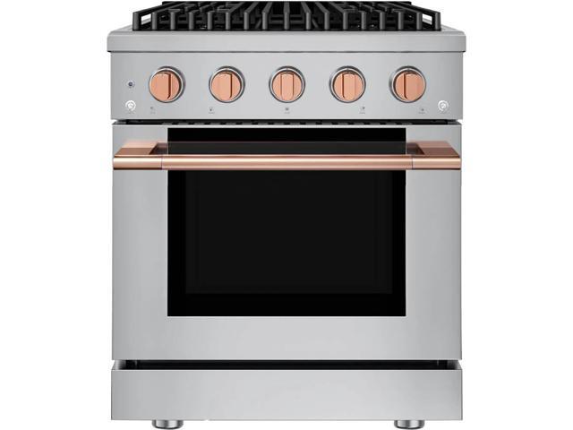 HAUSLANE PRG30RG 4.2 Cu. Ft. Stainless and Rose Gold Freestanding Convection Gas Range