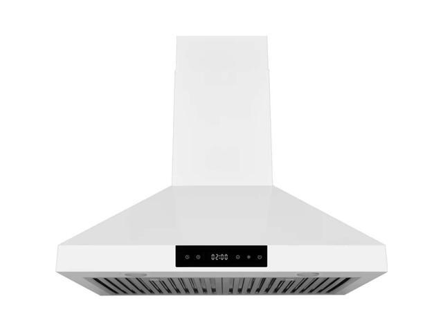 HAUSLANE WM538WHT30 30 inch White Convertible Wall Mount Range Hood