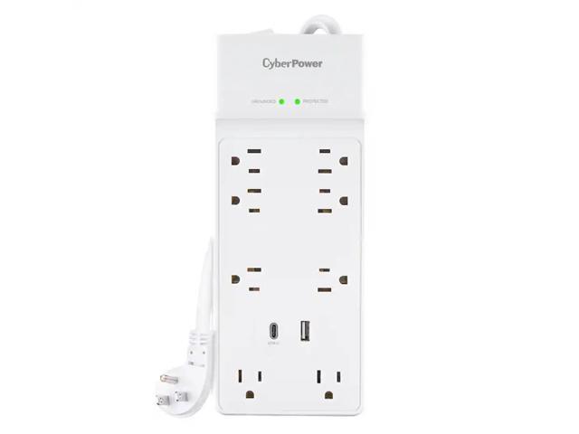 CyberPower P806UC15 8-Outlet 2-USB Port 2400J Surge Protector Power Strip