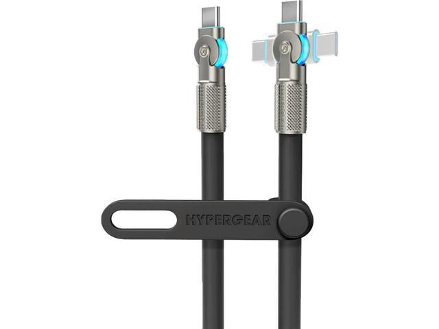 Hypergear 16223 6 Ft. Chunky180 Degrees Rotating 100W USB-C Rugged Fast Charging Cable - Black