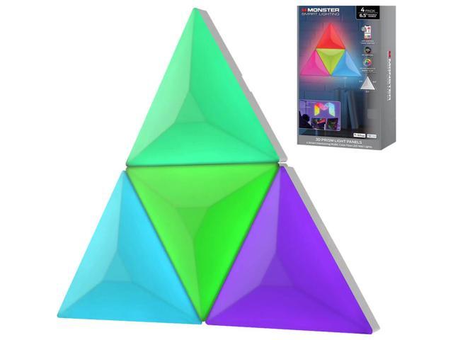 Monster MNW72006ICM 3D Prism Interlocking RGBIC LED Smart Wall Lights - 4 Pack