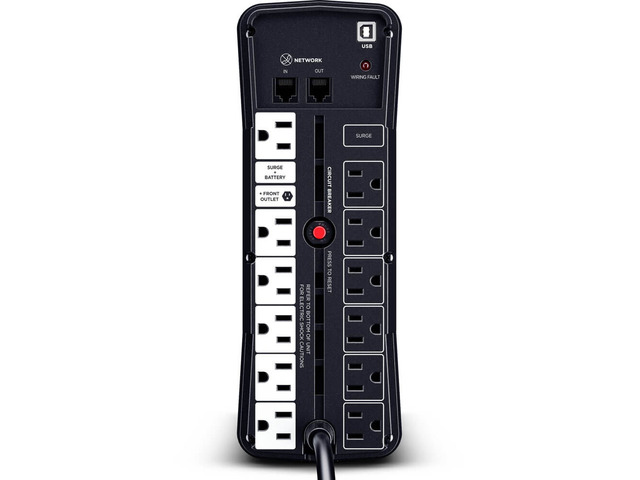 CyberPower GX150C2 GX UPS Series 13 Outlet RGB Surge Protector with USB Ports - Black