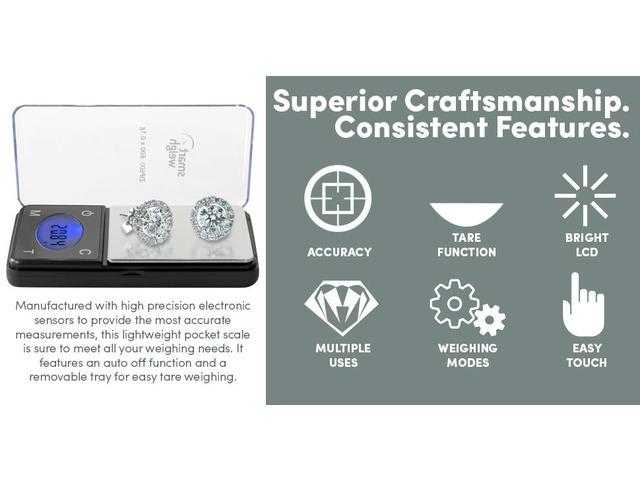 Smart Weigh Ultra Slim 600g x 0.1g Pocket Digital Jewelry Herb Gram Scale