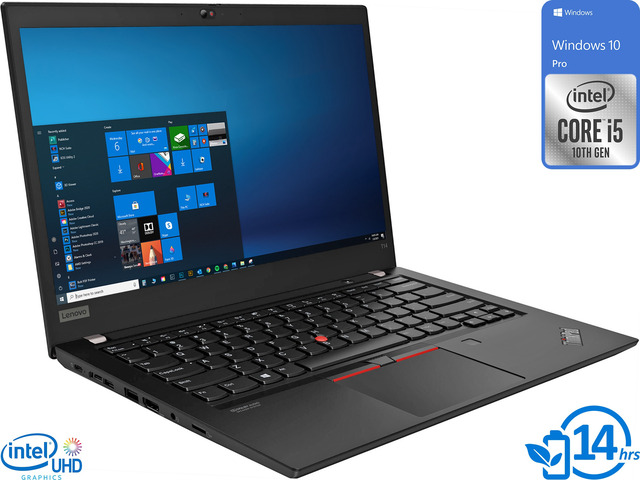 Lenovo ThinkPad T14 Notebook, 14' IPS FHD Display, Intel Core i5-10210U Upto 4.2GHz, 16GB RAM, 128GB NVMe SSD, HDMI, DIsplayPort via USB-C, Card...