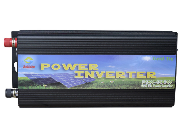 Solinba 500w on grid tie pure sine wave power inverter DC11-28v to AC 90-130v, 46-65Hz, USA plug, black color