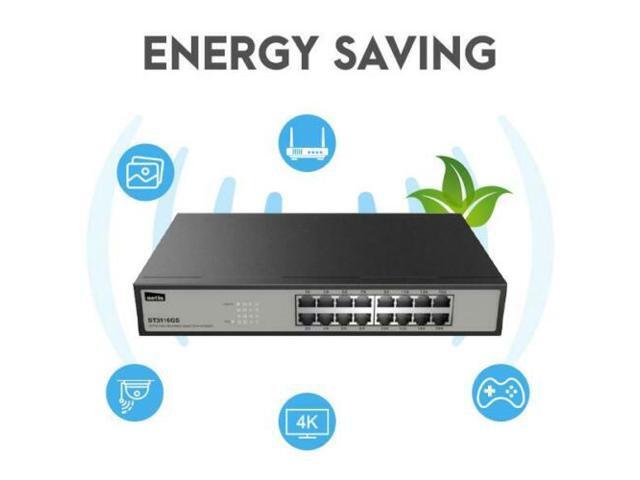 Netis ST3116GS 8 Port 16 Port Unmanaged 10/100/1000M Gigabit Ethernet Rackmount Switch Plug-and-Play and Effective Power Saving Technology...