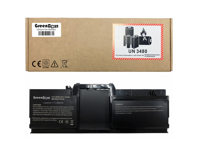 GREENTECH 312-0650 WR015 BATTERY FOR DELL LATITUDE XT XT2 11.1V 42WHR MR369 PU536 451-10499