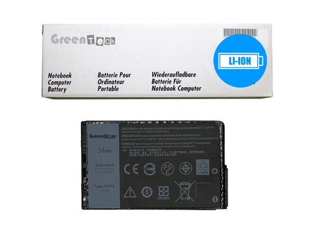 GREENTECH J7HTX BATTERY FOR DELL LATITUDE 7202 7212 7220 TABLET 7.6V 34WHR 451-BCDH 2JT7D