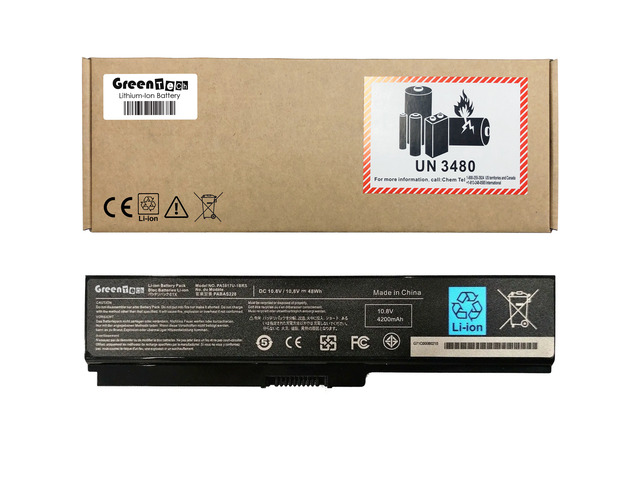 GREENTECH PA3817U-1BRS BATTERY FOR TOSHIBA SATELLITE A665 C675 L640 L675 M645 P745 P750 48WHR PA3818U-1BRS PABAS227 PABAS228