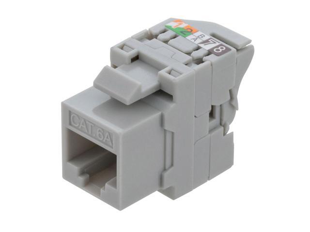CAT6A Unshielded Toolless Keystone Jack 10 pack, Grey