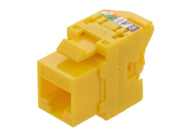 CAT6A Unshielded Toolless Keystone Jack 10 pack, Yellow