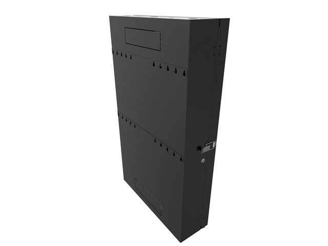 NavePoint 4U Vertical Wall Mount Enclosure, 32.4 inch (825mm) to 35.4 inch (900mm) depth, Cold-rolled Steel, Black