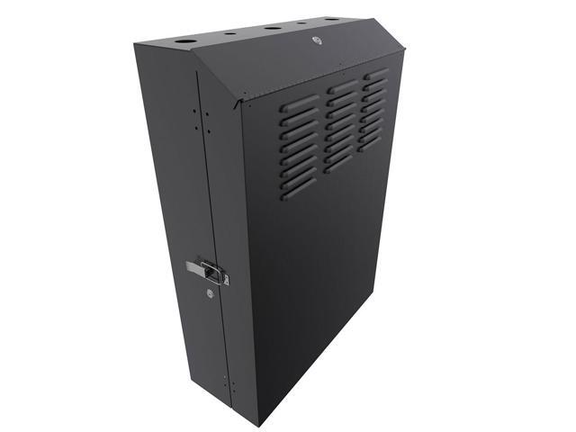 NavePoint 5U Vertical Wall Mount Enclosure, 24.6 inch (625mm) to 27.5 inch (700mm) depth, Cold-rolled Steel, Black