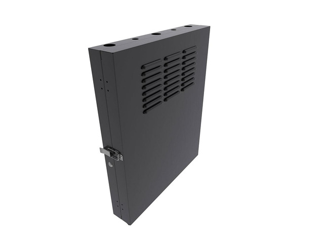 NavePoint 2U Vertical Wall Mount Enclosure, 20.6 inch (525mm) to 23.6 inch (600mm) depth, Cold-rolled Steel, Black