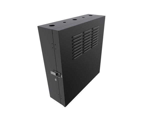 NavePoint 4U Vertical Wall Mount Enclosure, 16.7 inch (425mm) to 19.6 inch (500mm) depth, Cold-rolled Steel, Black