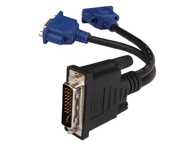 DVI to 2 VGA Y Splitter cable,DVI-I DVI 24+5 Male To 2 Dual VGA Female Monitor Video Y Splitter adapter Cable