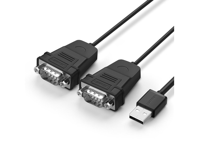 UGREEN USB to Dual Serial RS232 Cable Adapter, USB 2.0 to DB9 Converter 2 Ports 9-Pin with Hexnuts for Windows 10/8.1/8/7/XP/ Vista/Linux/MAC OS...