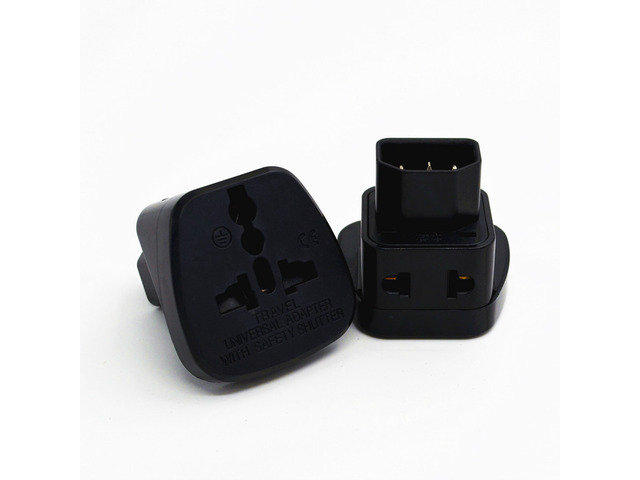 (2 Pack) IEC C14 to Universal Female AU US UK EU C13 Safe Socket Power Adapter AC Plug,IEC C14 to Universal Female AU US UK EU C13 &1 (2in1)...