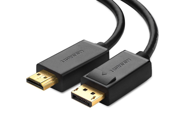 Ugreen DP To HDMI Converter connector adapter cable,Displayport DP Male to HDMI Male Audio and Video Cable, Support 1080P, Gold Plated, for...