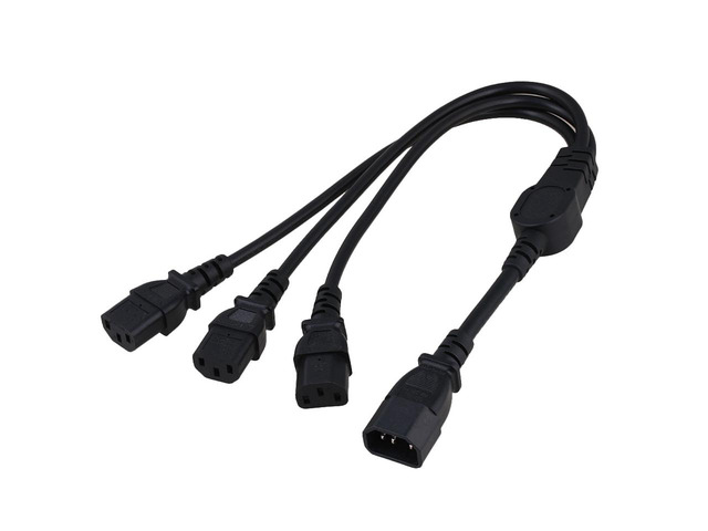 IEC 320 C14 Male to 3 x C13 Female Y Splitter Power Cable,C14 Male Plug to 3x C13 Female Power IEC320 Y Splitter Adapter Cable Cord (1.6ft/50cm)