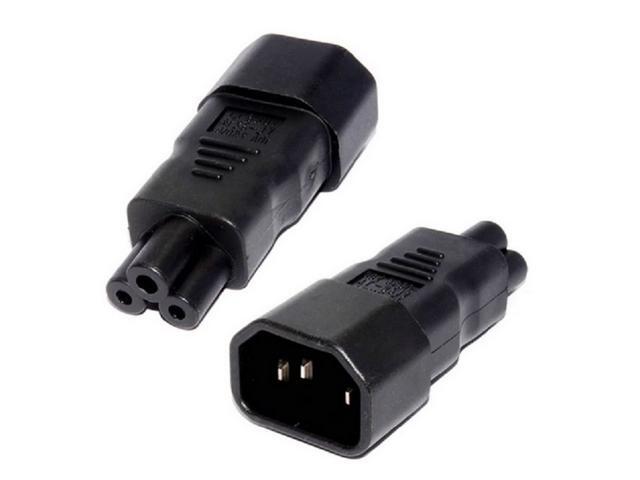 (2 Pack) C14 to C5, IEC 60320 C14 3 Pin Male to C5 3 Pin Female AC Power Adapter Receptacle for Laptop Printer Notebook
