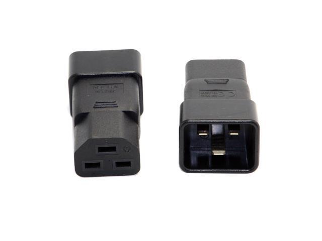 (2 Pack) Tekit C20 to C21 Power Plug Converter, IEC320 C20 to C21 C19 Male to Female PDU UPS Extension Adapter Rated 10A 250V
