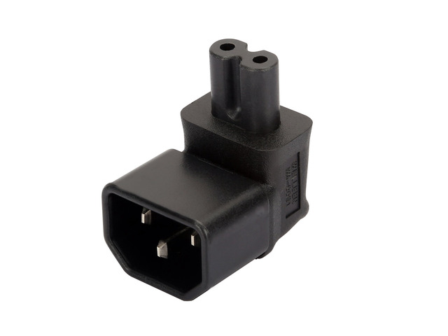 (2 Pack) Tekit IEC 320 C14 to C7 90 Degree Angle AC Power Plug Adapter, IEC C14 3Pole Male to C7 (Figure 8) Right Angle AC converter,C7 to C14 Up...