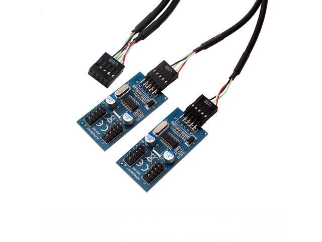 9pin USB header Male 1 to 4 Female Extension Cable Card Motherboard 9-Pin USB HUB USB 2.0 9 pin Connector Adapter Port Multilier,9pin USB 2.0.