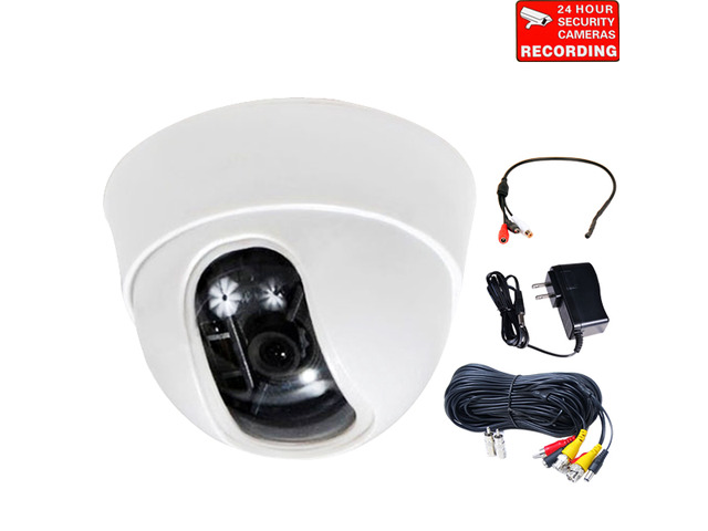 VideoSecu Dome Security Camera Built-in 1/3' Sony Effio CCD 600 TVL High Resolution 3.6mm Wide Angle View Lens with Power Supply, Cable and Audio...