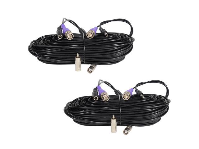 VideoSec HD Security Camera BNC Video Power Cable 2x 100ft Pre-made All-in-One Extension Wire Cord for CCTV DVR Surveillance System HD Security.
