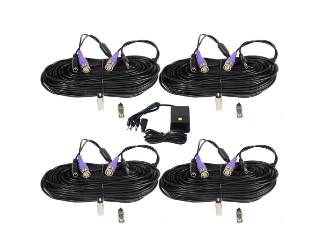 VideoSecu 4x 100 Feet Video Power Extension Cable Pre-made All-in-One Wire for DVR Surveillance System HD Security Camera AHD, CVI, TVI HD Analog...