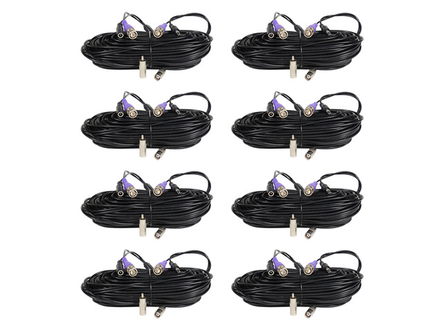 VideoSecu Video Power Cable 8x100ft for AHD HD-CVI HD-TVI HD Analog Security Camera Surveillance with Free BNC RCA Connectors b2u
