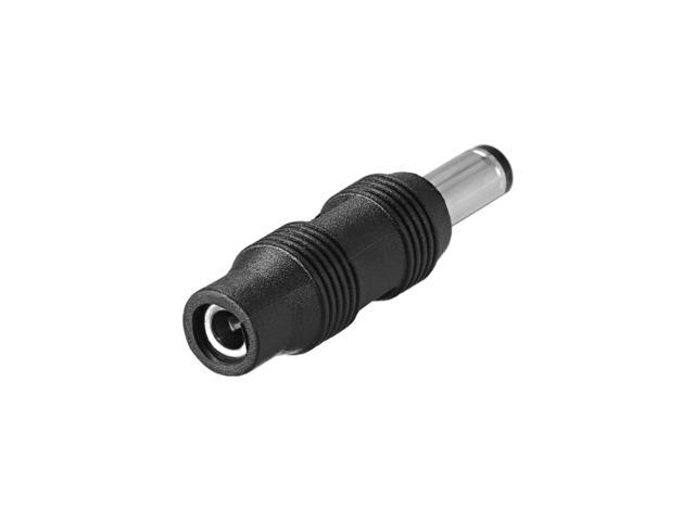 DC Power Converter 5.5mm x 2.1mm Male to 3.5mm x 1.35mm Female Adapter Connector Black 10Pcs
