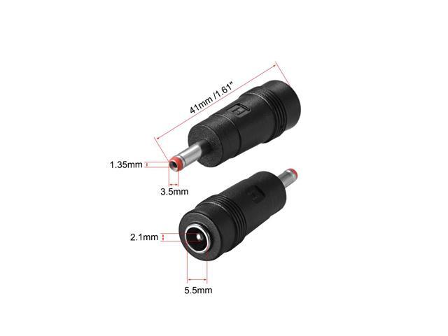 DC Power Connector 5.5mm x 2.1mm Female to 3.5mm x 1.35mm Male Coupler Adapter Converter 5Pcs