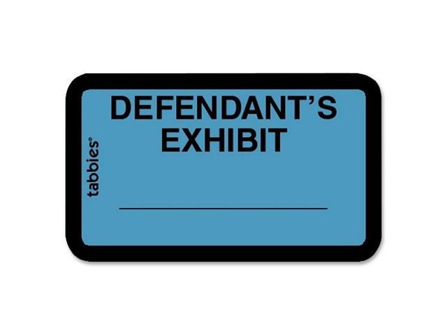 Tabbies 58093 Defendant's Exhibit Legal File Labels, 1 5/8' Width x 1' Length - 252 / Pack - Blue