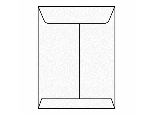 Open End Catalog Envelopes, 9' x 12', 28#, Black Wesco Security Tint, White, No Window, Remoistening Seal (Box of 500)