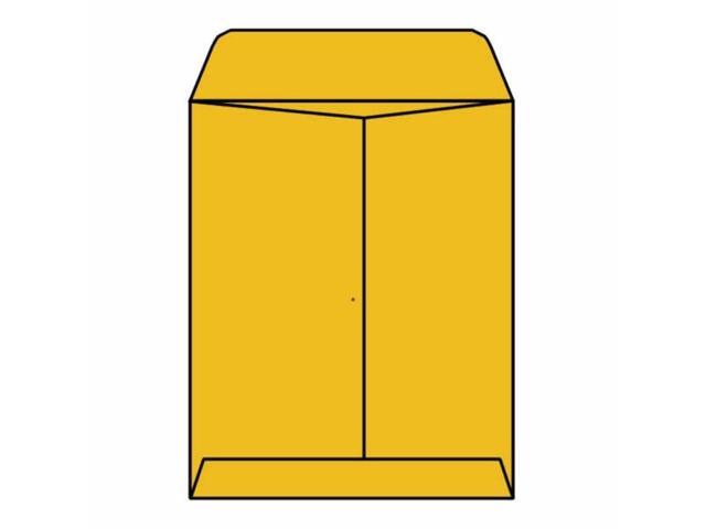 Open End Catalog Envelopes, 10' x 13', 28# Tan/Brown Kraft, Center Seam, Self-Sealing Latex, Flaps Extended (Box of 250)