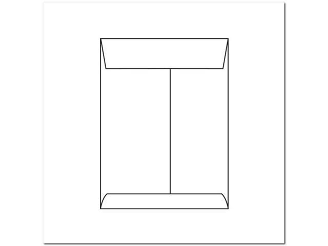 Open End Catalog Envelopes, 10' x 13', 28#, 2' Flap Down, White (92% Brightness), Vellum Finish, Center Seam(Box of 500)