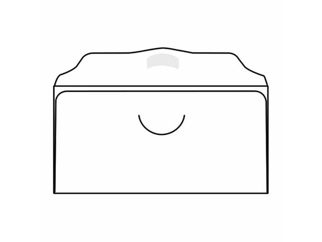 Church Offering Envelopes, 3-1/8' x 6-1/4', 20# White, Scalloped Flap with Spot Seal & Half Circle Die Cut (Box of 1000)