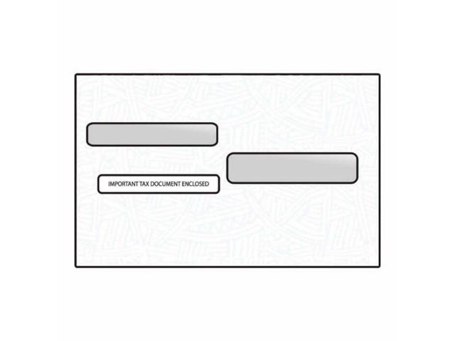 W-2 Two-Wide Forms Double Poly Window Envelopes, 5-5/8' x 9', 24#, White, Blue Wesco Inside Tint (Box of 500)