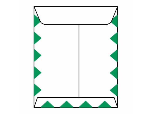 Open End First Class Catalog Envelopes, 9-1/2' x 12-1/2', 28#, 1st Class Green Diamond Border, White Kraft, 'First Class Mail' on Face